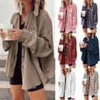 Damen Lässiges Overshirt mit Struktur und Druckknopfverschluss R&B