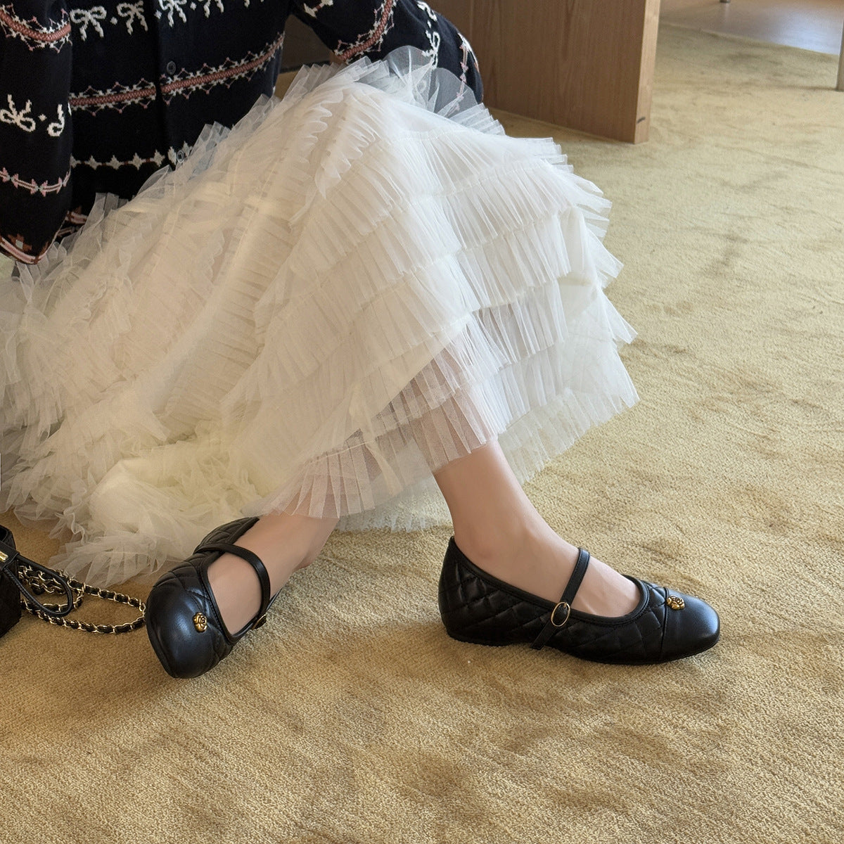 Damen Ballerinas im klassischen Design mit dekorativem Riemen R&B