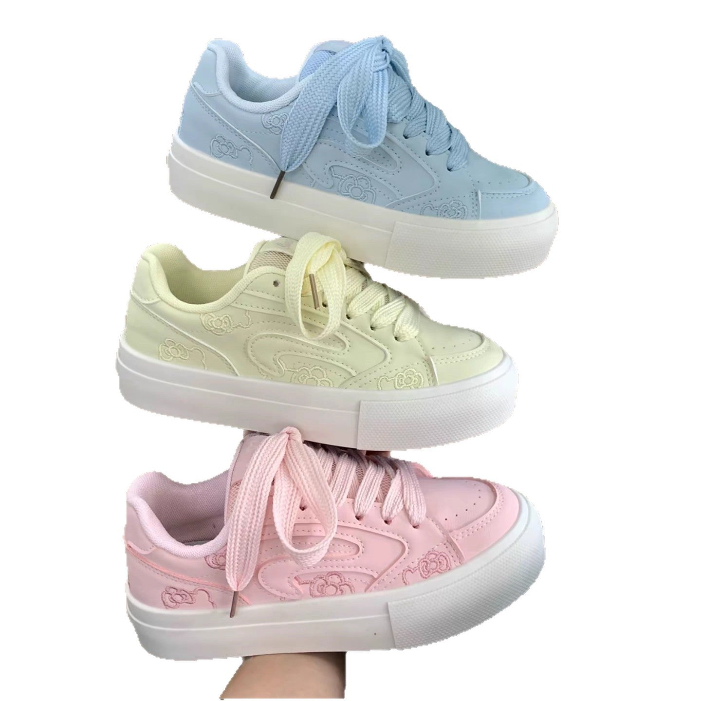 Damen Sportliche Sneakers mit floralem Print und dämpfender Sohle