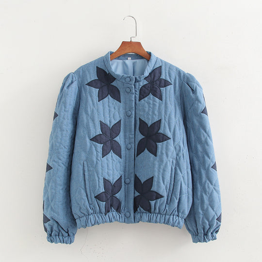 Damen gesteppte Blumenjacke R&B