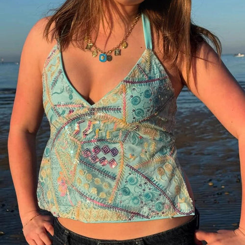 Damen Glamouröses Top mit eleganten Pailletten-Details R&B