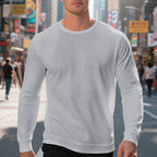 Herren lässiger Rundhalspullover mit strukturiertem Design R&B