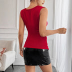 Damen Elegantes Wickeltop mit raffiniertem Kragen R&B