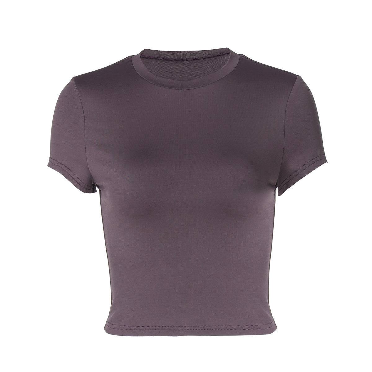 Damen figurbetontes T-Shirt mit kurzem Arm und dekorativem Raffungselement R&B