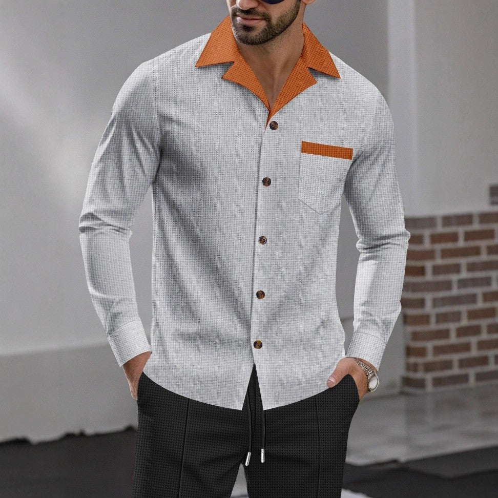 Herren Schicke Langarmhemd R&B