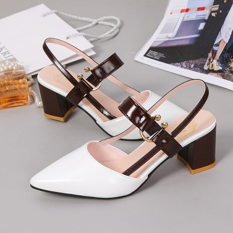 Damen Elegante Slingback-Pumps mit modischem Blockabsatz und verstellbarem Riemen R&B