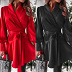 Damen Wickelbluse mit elegantem Kragen und Volantärmeln R&B