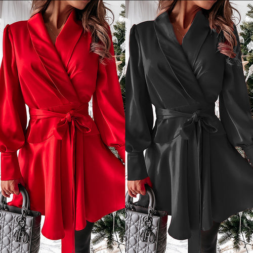 Damen Wickelbluse mit elegantem Kragen und Volantärmeln R&B