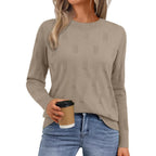 Damen Strickpullover mit strukturiertem Muster und lässigem Schnitt R&B