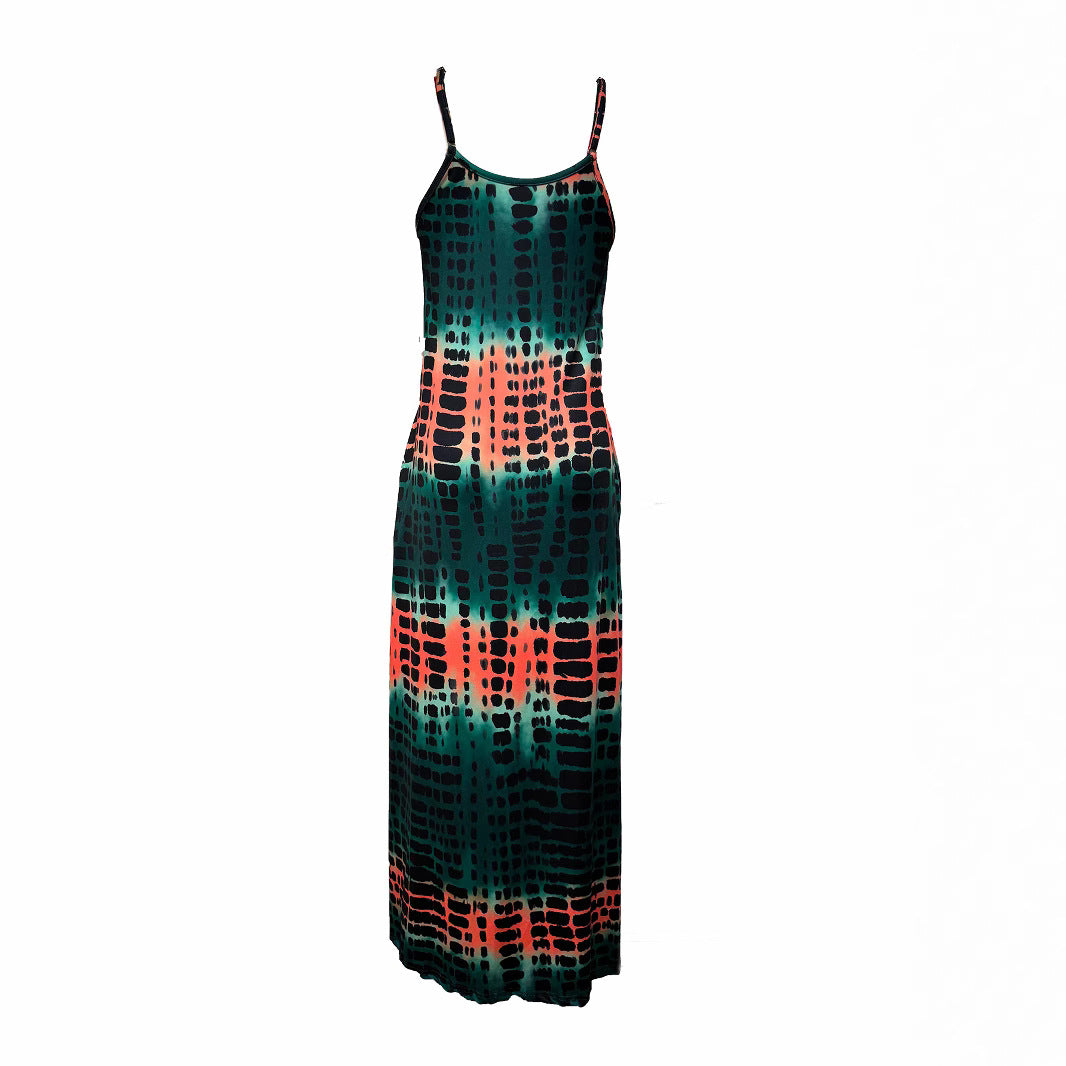 Damen Maxikleid mit tiefem V-Ausschnitt und schickem Schlitz R&B