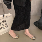 Damen elegante Ballerinas mit metallischem Besatz und komfortablem Fußbett R&B