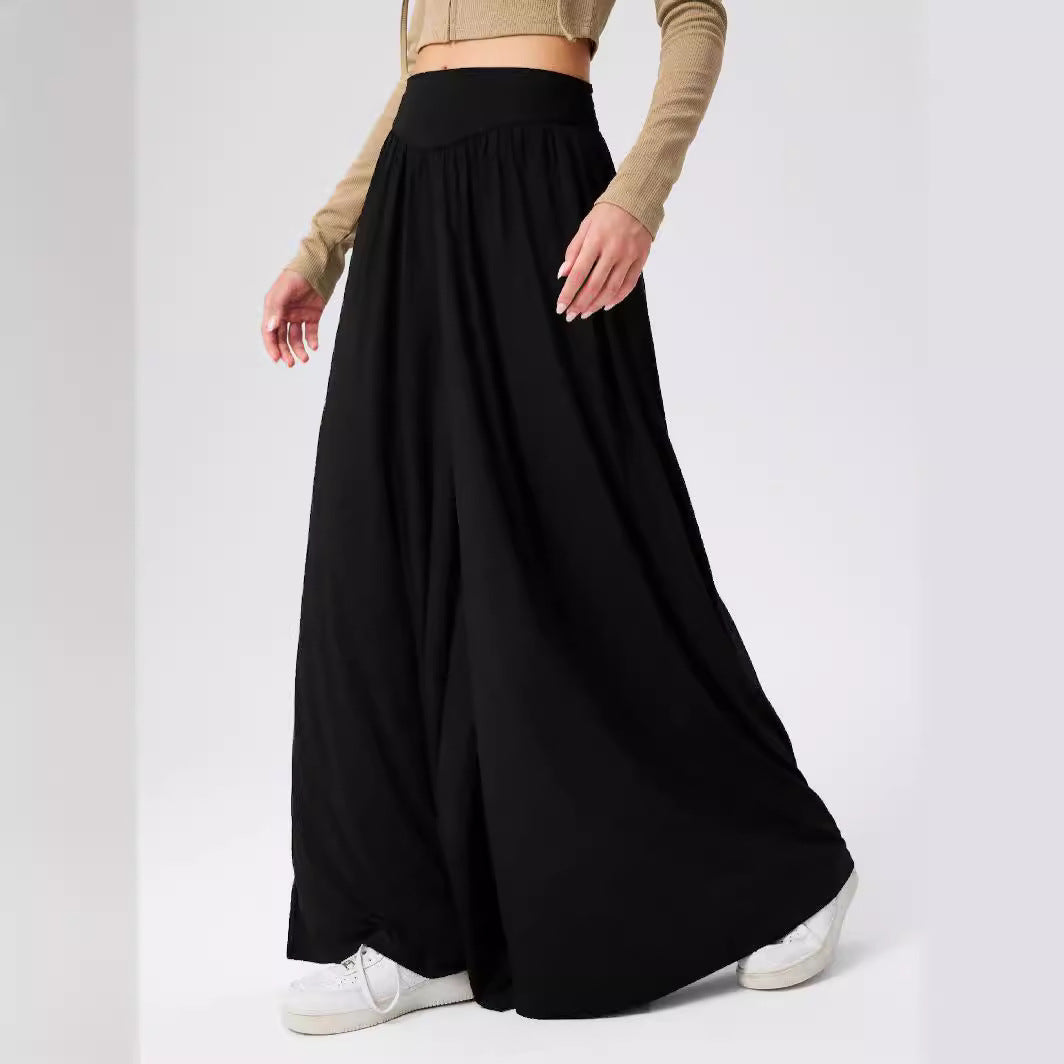Damen Weit geschnittene Jersey-Hose mit elastischer Taille und elegantem Fall R&B