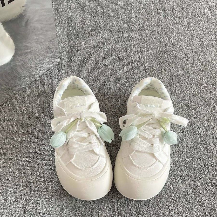 Damen Sneakers mit elegantem Rüschen-Design und gepolsterter Sohle R&B