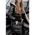 Damen Longline Steppjacke mit abnehmbarem Kapuzenfutter und seitlichen Reißverschlusstaschen R&B