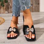 Damen Sandalen mit eleganter Schleifenapplikation und funkelndem Strass R&B