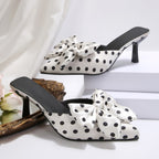 Damen Mules mit eleganter Schleifen-Applikation und modischem Punktedesign R&B