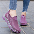 Damen Sportliche Slip-On Sneakers mit atmungsaktiver Mesh-Oberfläche und rutschfester Sohle R&B