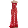 Damen Strapless Spitzenkleid mit raffinierter Schnürung R&B