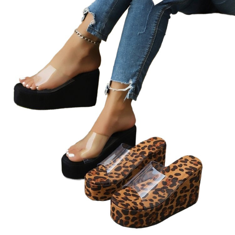Damen Plateau-Sandalen mit transparenter Obermaterial R&B
