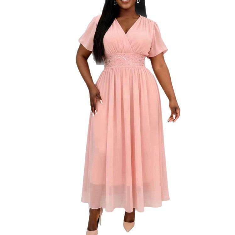 Damen Maxikleid mit exklusivem Glitzer-Akzent R&B