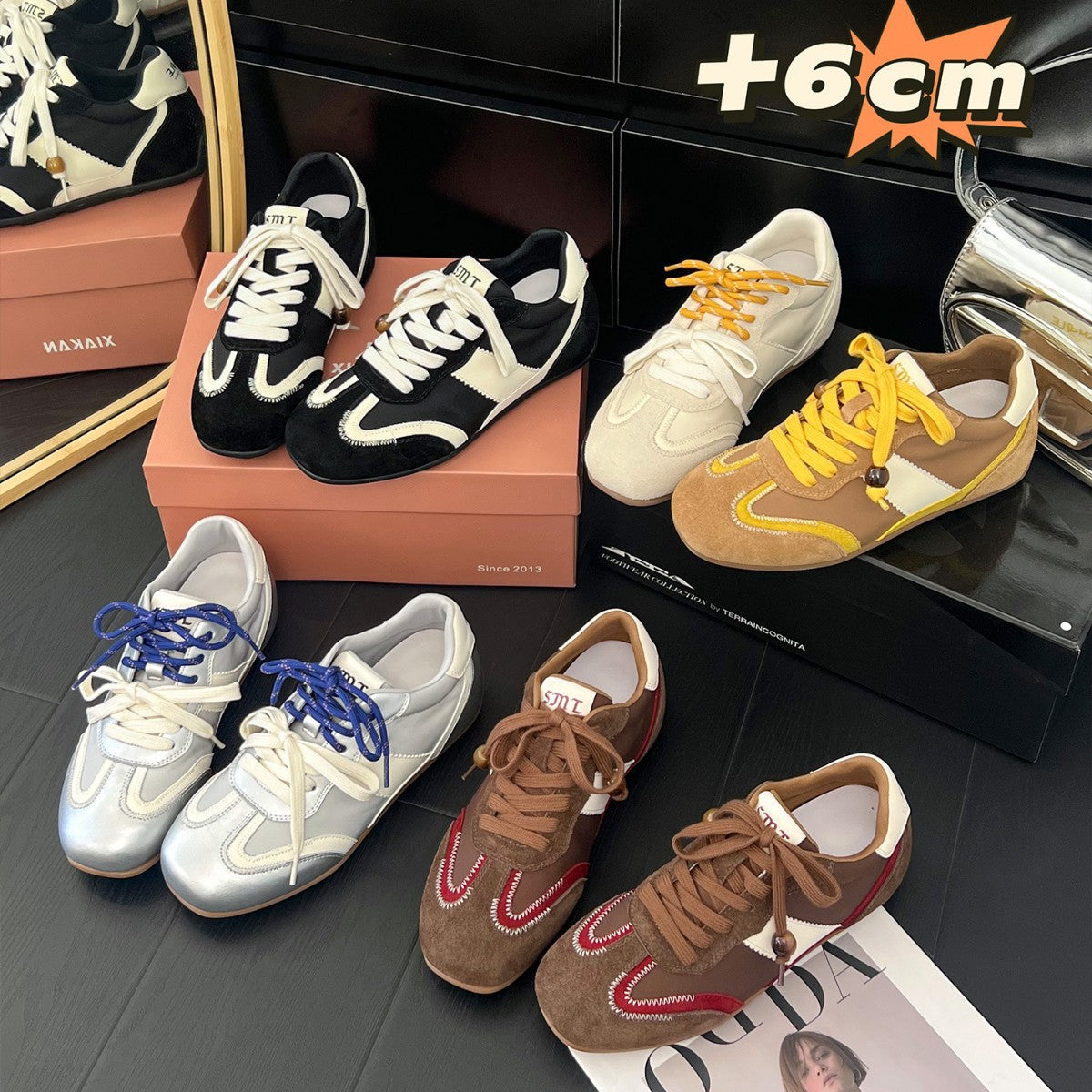 Damen modische Sneakers mit samtweichem Obermaterial und einzigartigem Design R&B