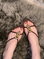 Damen Zehentrenner-Sandalen mit elegantem, funkelndem Schmuckdetail R&B