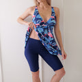 R&B | Damen Tankini-Set mit Floralem Oberteil und Sportlichen Shorts