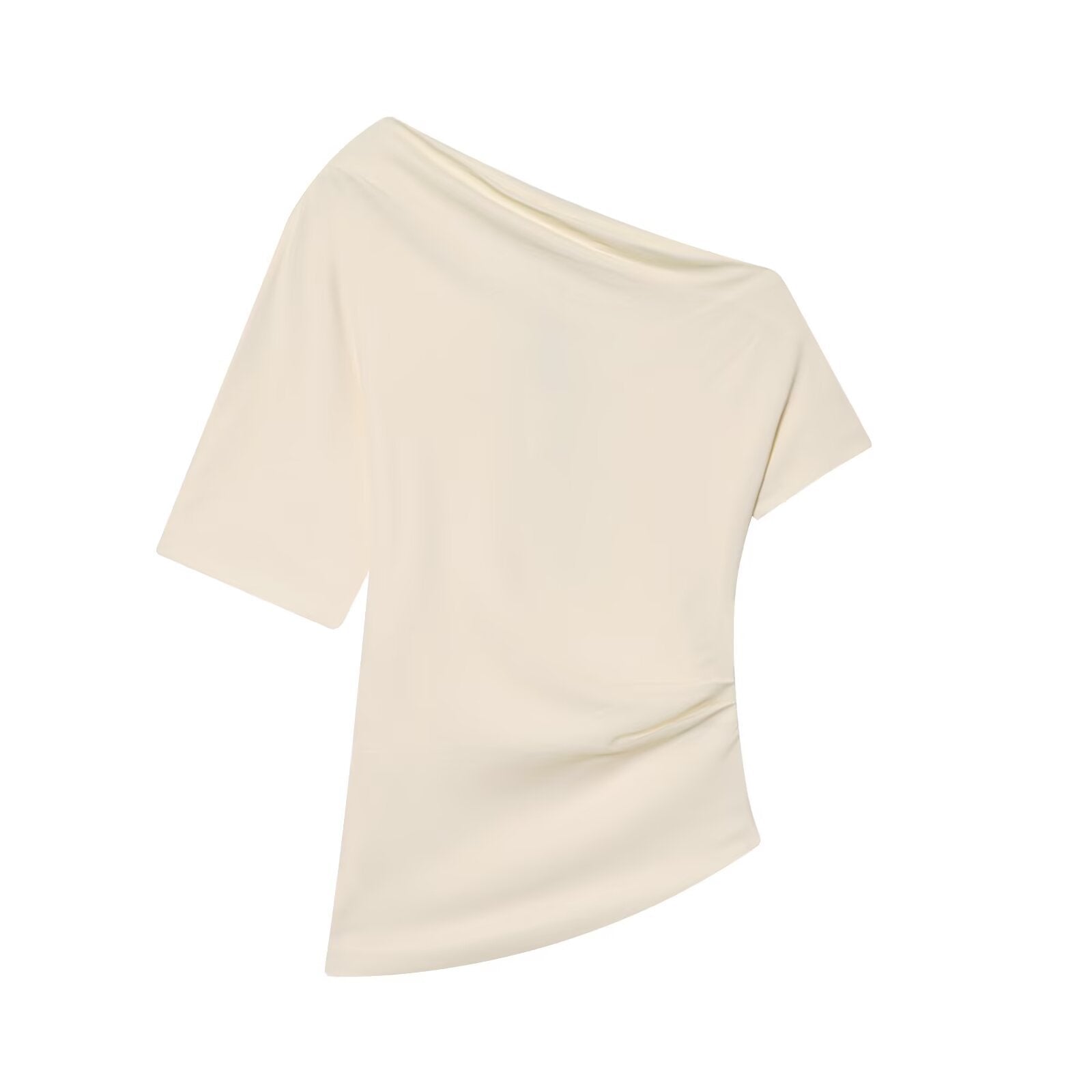 Damen asymmetrisches Oberteil mit elegantem Drapé R&B