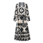 Damen Maxikleid mit floralem Druck und Bindegürtel R&B