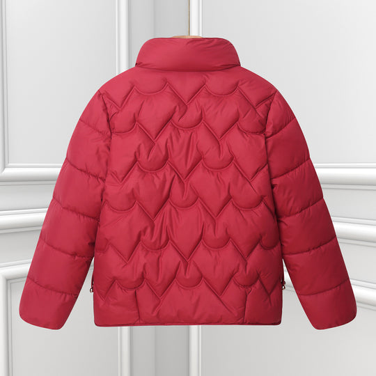 Damen Komfortable gesteppte Jacke mit hohem Kragen und Reißverschlusstaschen R&B