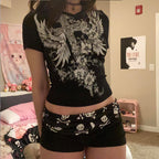 Damen Baumwoll-Boxershorts mit Totenkopf-Muster R&B