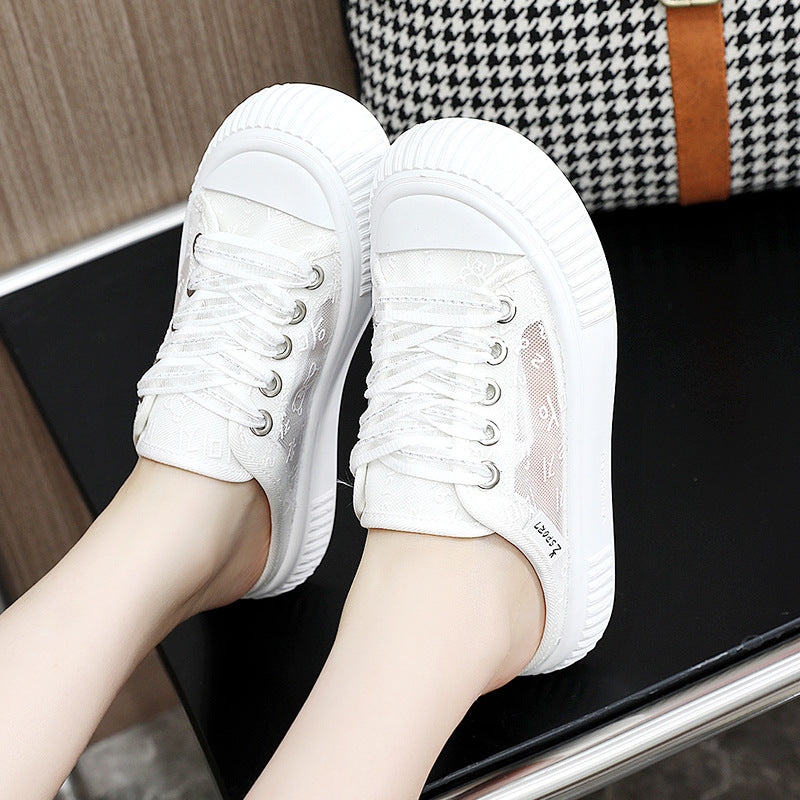 Damen Slip-On Sneakers mit atmungsaktiver Mesh-Oberfläche und elastischen Schnürsenkeln R&B
