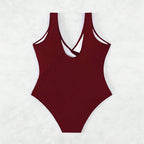 Damen Einteiliger Badeanzug mit elegantem Wickeldesign und modischen Schnürdetails R&B