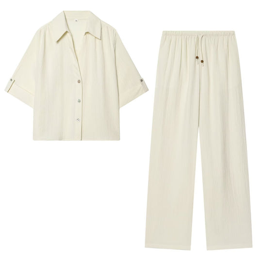 Damen lässige Bluse mit strukturiertem Gewebe und überschnittenen Schultern R&B