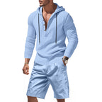 Herren lässiges Set mit Kapuze und Shorts R&B