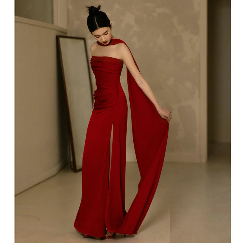 R&B | Damen Strapless Maxi Abendkleid figurbetont & elegant