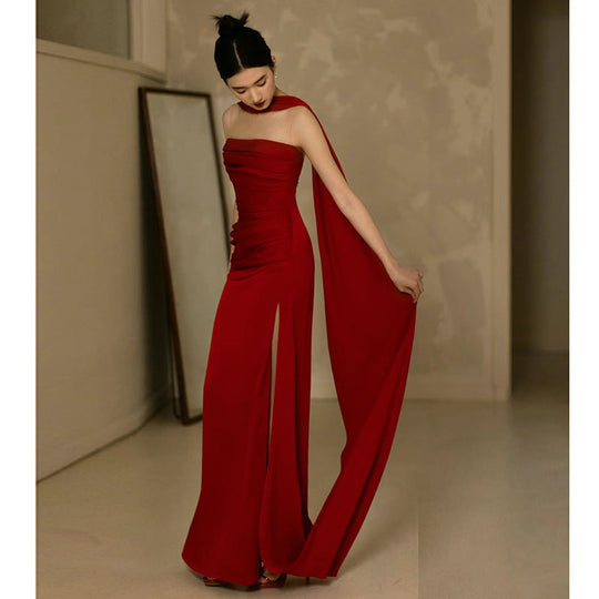 R&B | Damen Strapless Maxi Abendkleid figurbetont & elegant