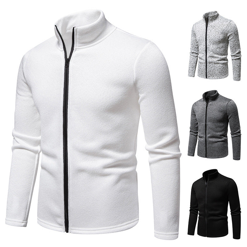 Herren Fleecejacke mit Stehkragen und durchgehendem Reißverschluss R&B