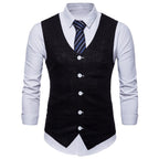 Herren elegante Anzugweste mit praktischen Taschen und detailliertem Design R&B