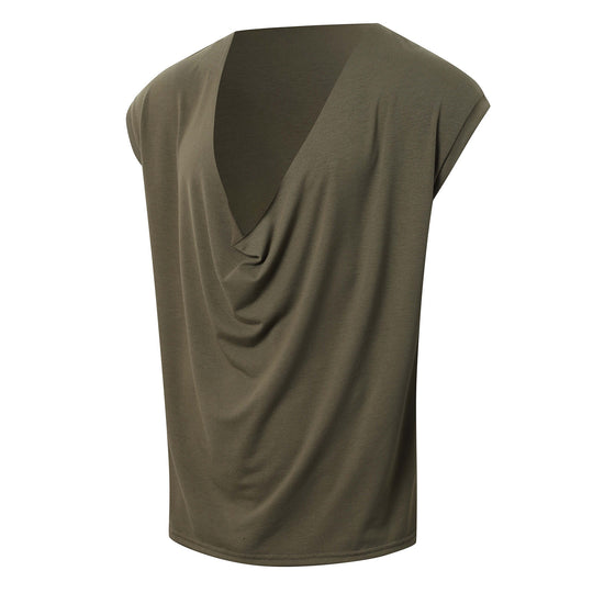 Damen nan drapiertes Longtop mit tiefem Wasserfall-Rücken und überschnittener Schulter R&B