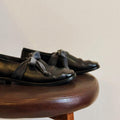 Damen elegante Mokassins mit dekorativem Knoten aus weichem Leder