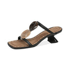 Damen Slingback-Pantoletten mit modischem Steg-Design und komfortablem Blockabsatz R&B
