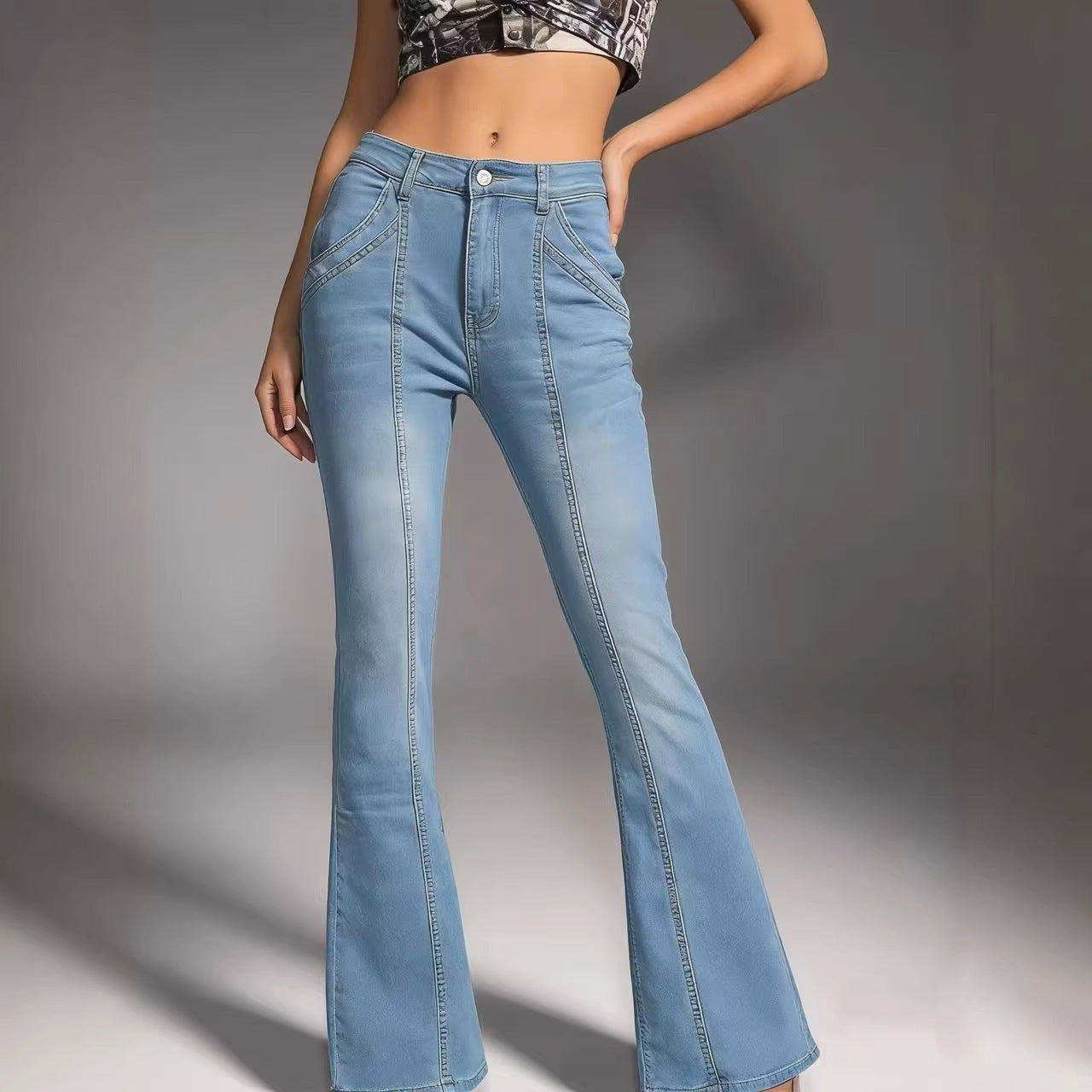 Damen Bootcut Jeans mit hohem Bund und elegantem Schnitt