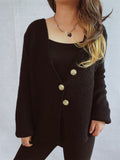 Damen lässiger Strickcardigan mit dekorativen Knopfdetails R&B