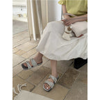 Damen trendige Slipper mit glitzernden Riemen R&B