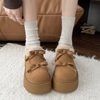 Damen Komfortable Plateau-Schuhe mit weichem Lammfell-Design R&B