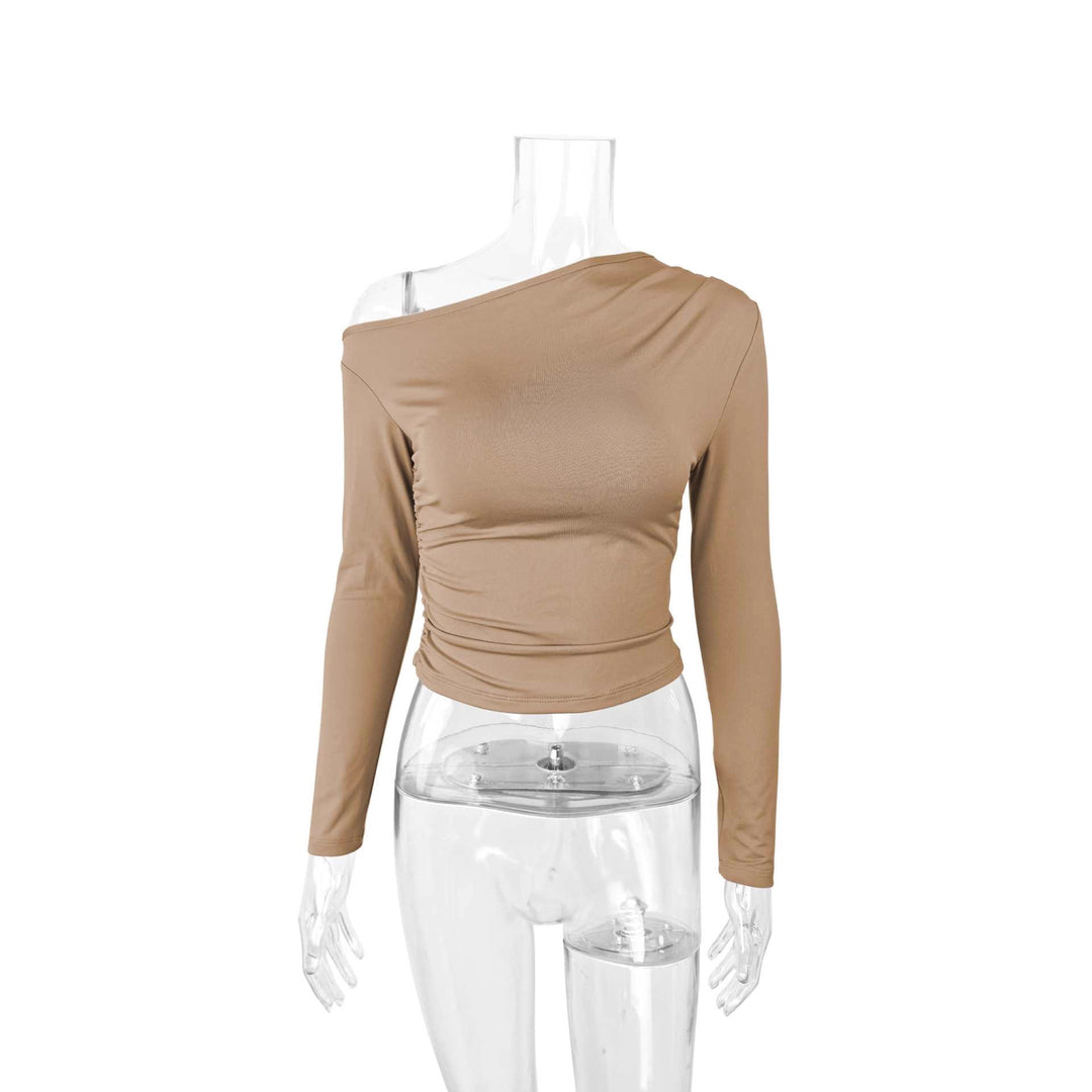 Damen Langarmshirt mit asymmetrischem Ausschnitt und figurformendem Schnitt R&B