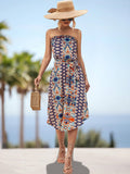 Damen Maxikleid mit elastischem Oberteil und floralem Allover-Print R&B