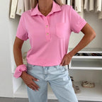 Damen Poloshirt mit Knopfleiste und Brusttasche R&B