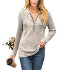 Damen Strickpullover mit modernem Reißverschluss